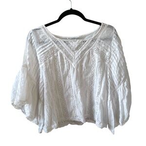 American Eagle Outfitters White Boho Blouse